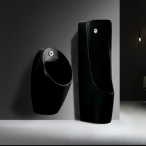 Black ceramic wall-mounted urinal toilet integrated induction urinal household mens floor-standing urinal