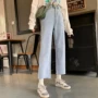 Mùa hè 2019 phiên bản mới của Hàn Quốc quần lửng ống rộng cạp cao quần ống rộng 9 quần jeans quần nữ học sinh - Quần jean thời trang công sở nữ