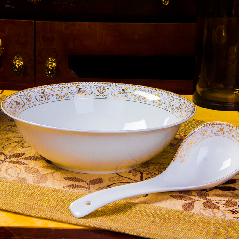 Soup bowl 9 inches domestic large Soup bowl big bowls of household ceramics tableware large ceramic bowl noodles bowl mercifully rainbow such use