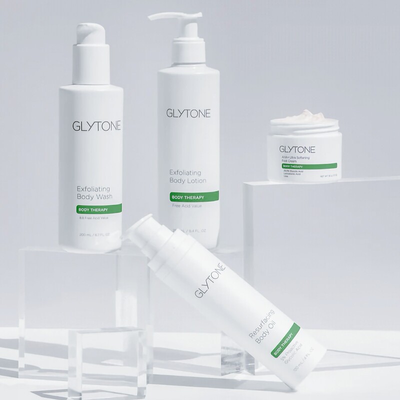 Glytone Fruit Acid Body Lotion, Shower Gel, Body Oil, Foot Cream, Removes Keratosis Pilaris, Smoothes Skin, Moisturizes and Improves Dryness