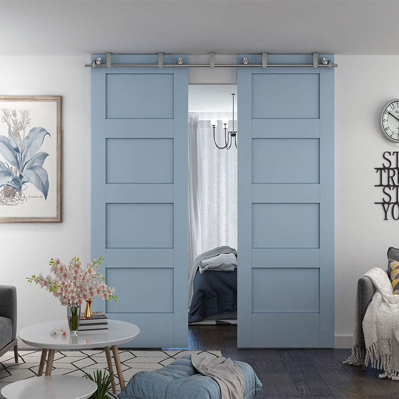 Barn door hanging rail track with damping stainless steel sliding door toilet bathroom toilet sliding door track slide rail