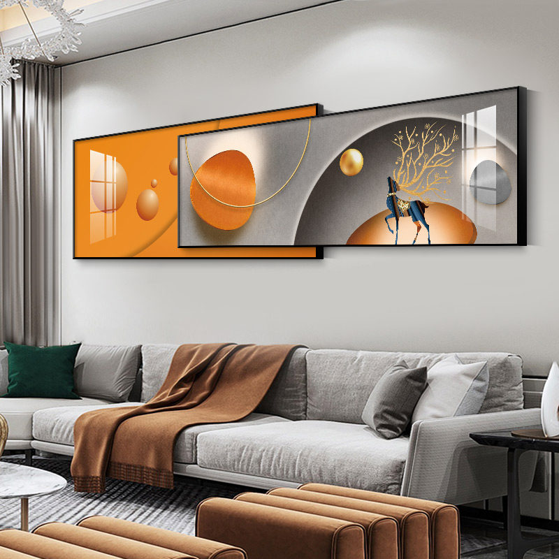 Modern simple and extravagant living room decoration painting sofa background wall hanging painting mural painting high-grade crystal porcelain painting