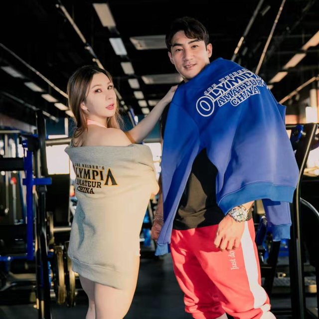 Olympia sweatshirt fitness jacket for men and women winter hoodie Olympia Chen Kang same style fitness pullover hooded jacket