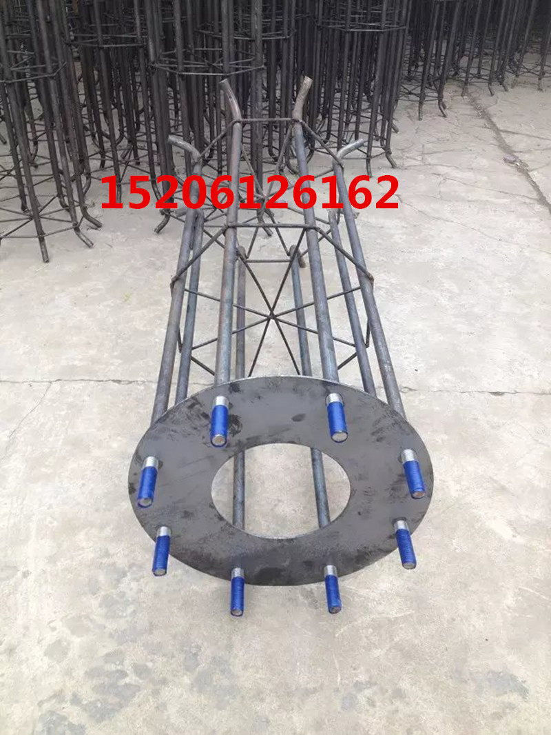 Courtyard pole octagonal pole ground cage hexagonal pole embedded parts road monitoring foundation street lamp monitoring pole ground cage