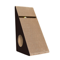 Cool triangle cat scratching board Corrugated paper Upright against the wall slope Bell grinding claw cat toy cat bed