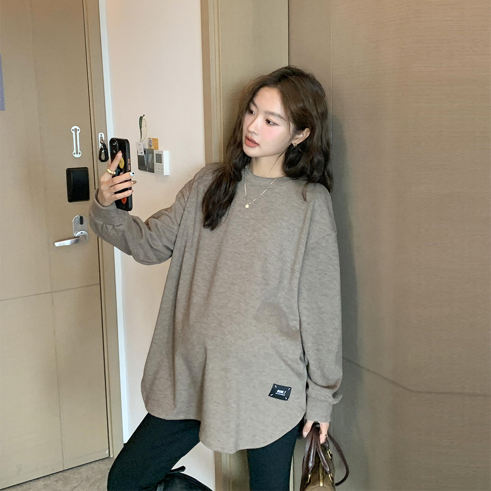 Australian Suede Soft Glutinous clothes ~ pregnant women's necropolis winter Korean version loose comfort and warm cover head slapped undershirt large size blouses-Taobao