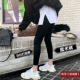 Bà bầu quần legging xuân hè 2019 sách Hàn Quốc mặc quần bút chì chân nhỏ 9 điểm nâng bụng cho bà bầu quần mùa hè thủy triều