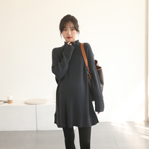 Maternity sweater winter mid-length loose knitted versatile bottoming shirt top autumn and winter inner maternity wear womens turtleneck
