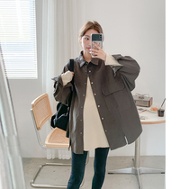 Free and easy casual shirt ~ maternity shirt autumn literary Japanese style retro trendy mom fashion casual cardigan shirt jacket