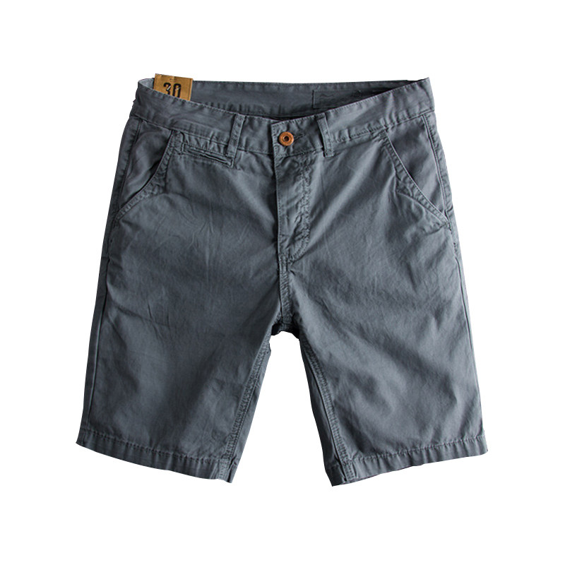 Summer men's five-point shorts washed and old-fashioned large size cotton thin section retro Korean version slim casual beach five-point pants - Taobao