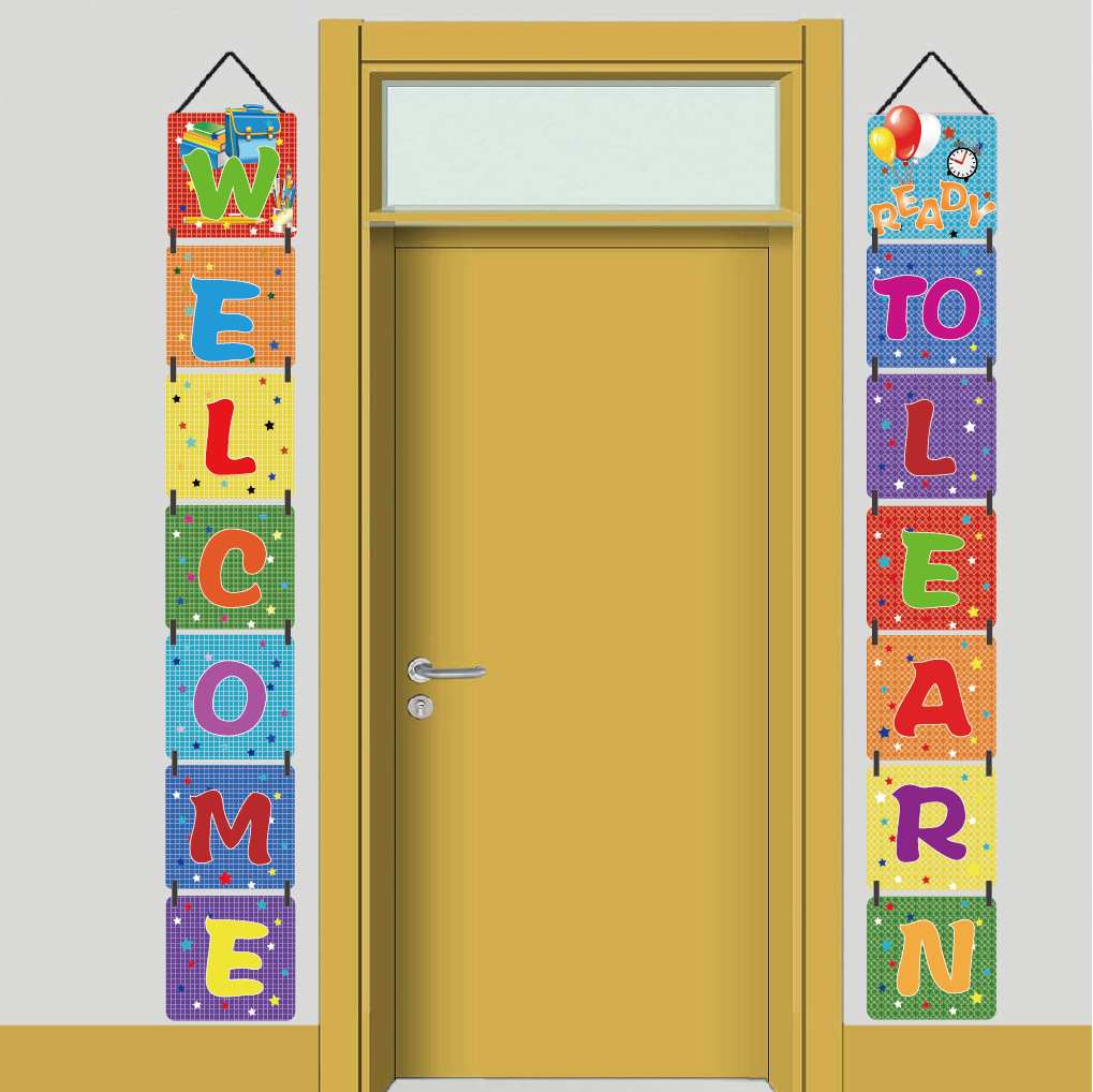 English training school welcome house number welcome kindergarten decoration kindergarten wall decoration welcome banner