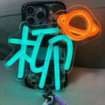 Light sign mounted on mobile phone celebrity concert fans support mini name luminous hand held light sign custom stall light sign
