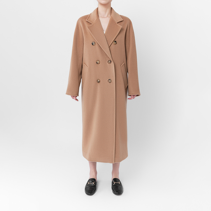 M Brand Classy Classic 101801 Camel Double-Sided Cashmere Coat Women's Mid-Length Outwear Max2024 Autumn and Winter New Style