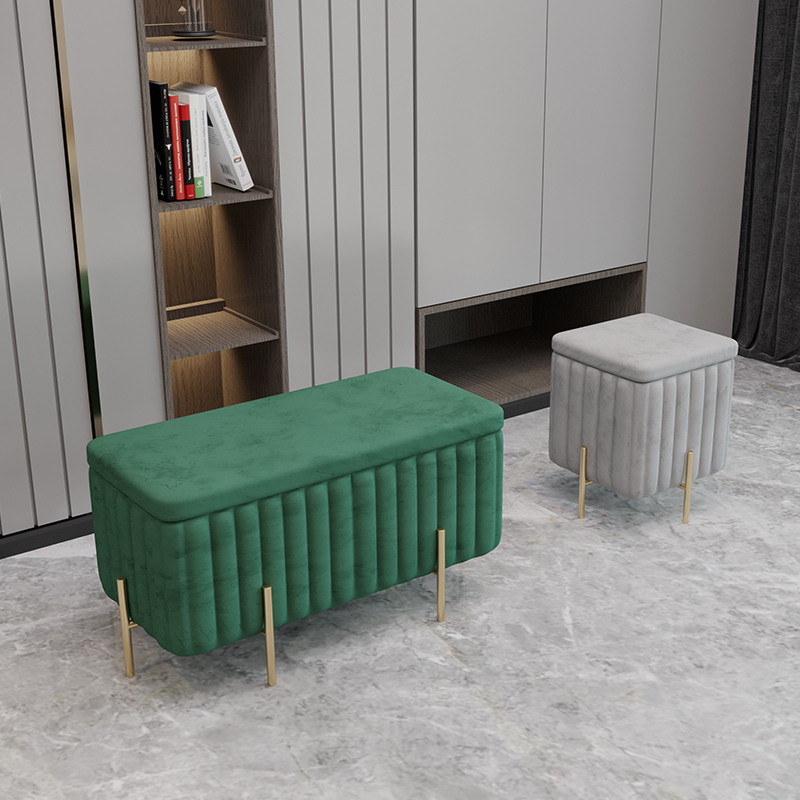 Nordic light luxury changing shoes stool clothing store household bed end storage sofa stool shoe store rest long bar storage low stool