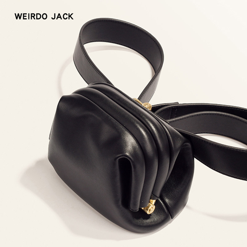 Niche Lin Xiu Xiang osoi belt wide shoulder strap small bag bag women brot premium sense Korean leather cross-body bun bun