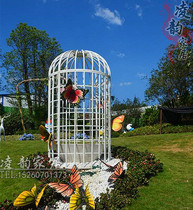 Outdoor decoration Large Wrought iron birdcage Park decoration Landscape farm Sales department Courtyard Meichen display birdcage
