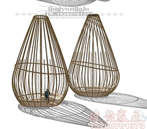 Iron bird cage outdoor landscape sales office restaurant large bird cage decoration with large sofa