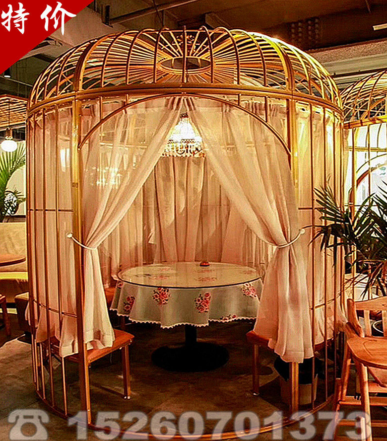 Iron large dining room bird cage card seat outdoor leisure sofa decoration king large coffee shop restaurant seat bird cage