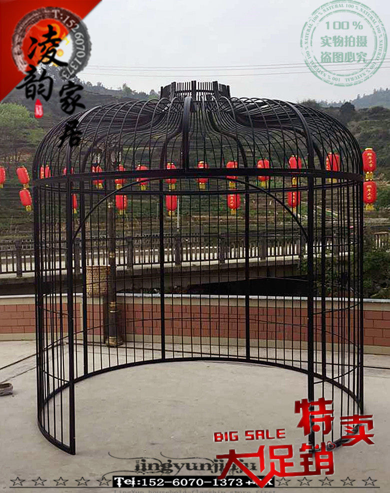 Wrought iron birdcage Wedding decoration large hot pot shop Dining room cafe Outdoor park villa large oversized birdcage
