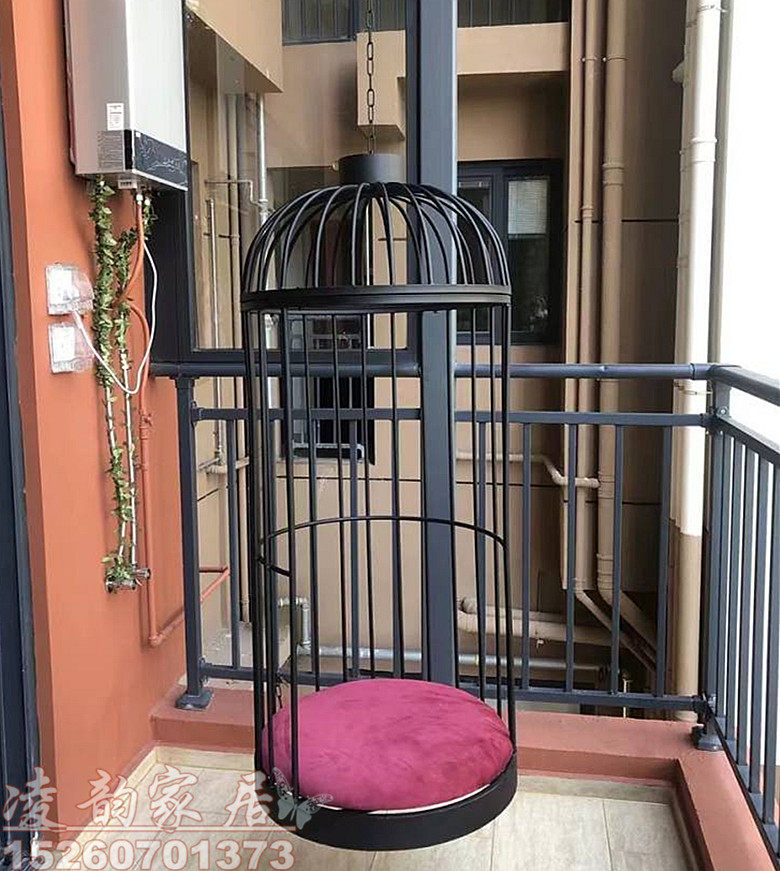 Iron Art Bird Cage Seat Leisure Hanging Chair Rocking Chair Sofa Chair Suspended Large Balcony Living Room Bird Cage Chair