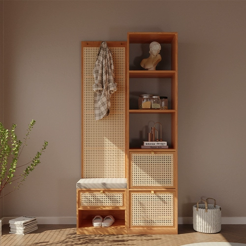 Японский стиль сплошной древесины Психический шкаф для обувного шкаф