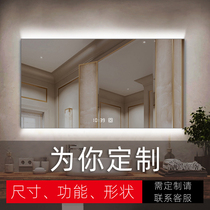  Frameless LED smart bathroom mirror touch defogging bathroom wall-mounted makeup dressing mirror Full-length mirror can be customized