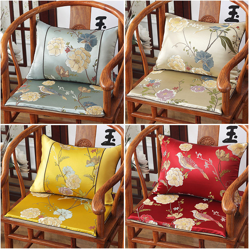 New mahogany sofa cushion classical Taishi chair round chair solid wood furniture Chinese dining chair cushion non-slip? chair cushion cover