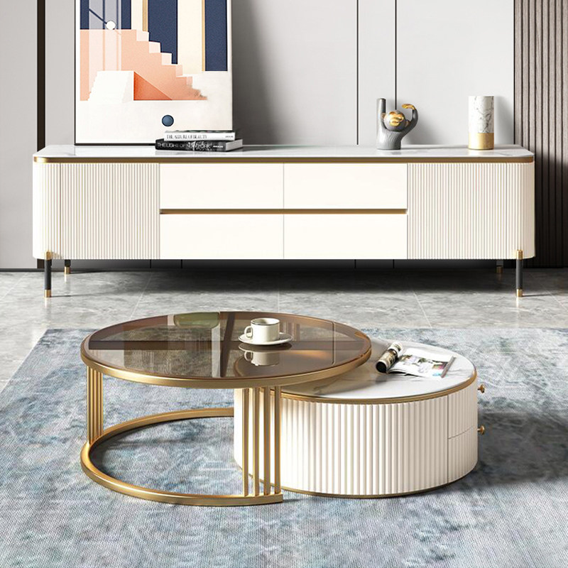 2022 new light and luxurious rock board TV cabinet tea table combined modern minimalist living-room ideostyle designer Gao's furniture