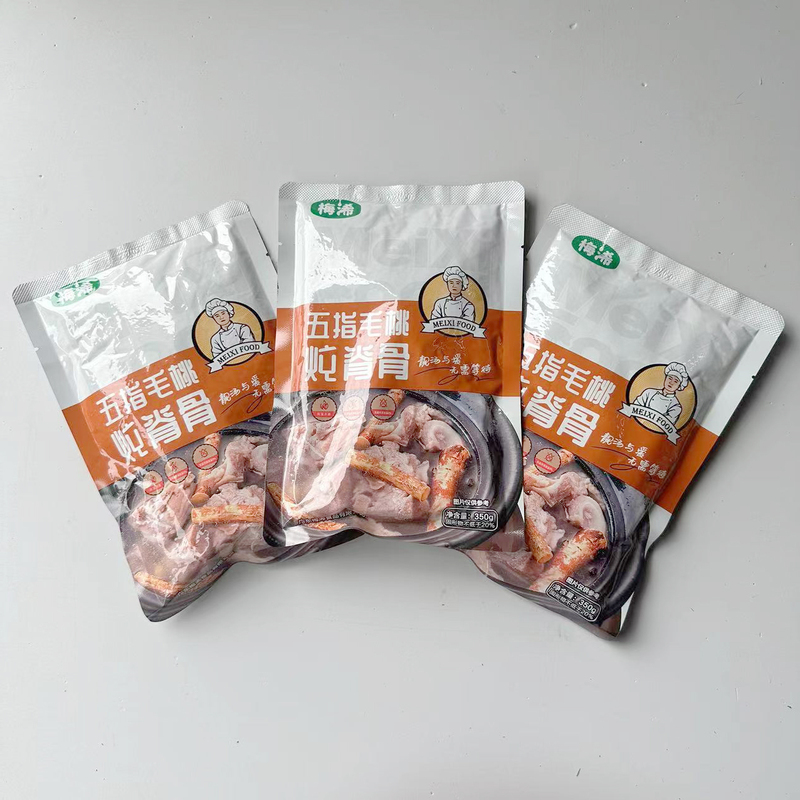 Meixi Five-Finger Peach Spine Bone Soup 350Gx30 Packs/Full Box, Yam, Kelp, Corn, Pork Ribs, Black Chicken Soup