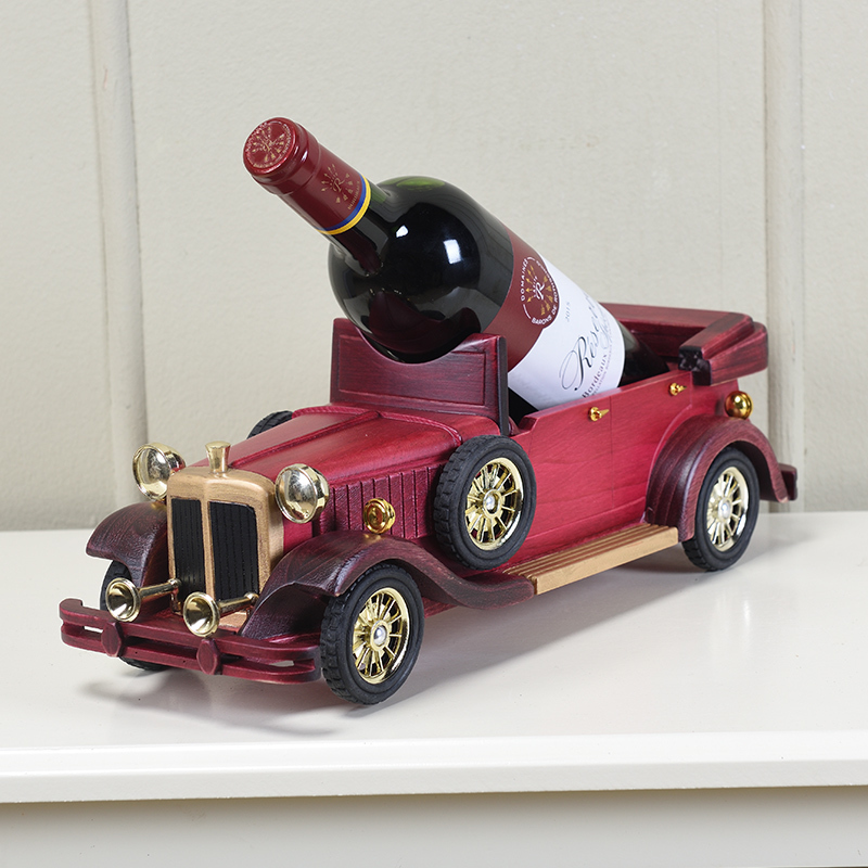 Creative Wine Rack Retro Solid Wood Old Man Car Model Wood Red Wine Rack Living Room Genguan Gift Wine Cabinet Decoration Pendulum