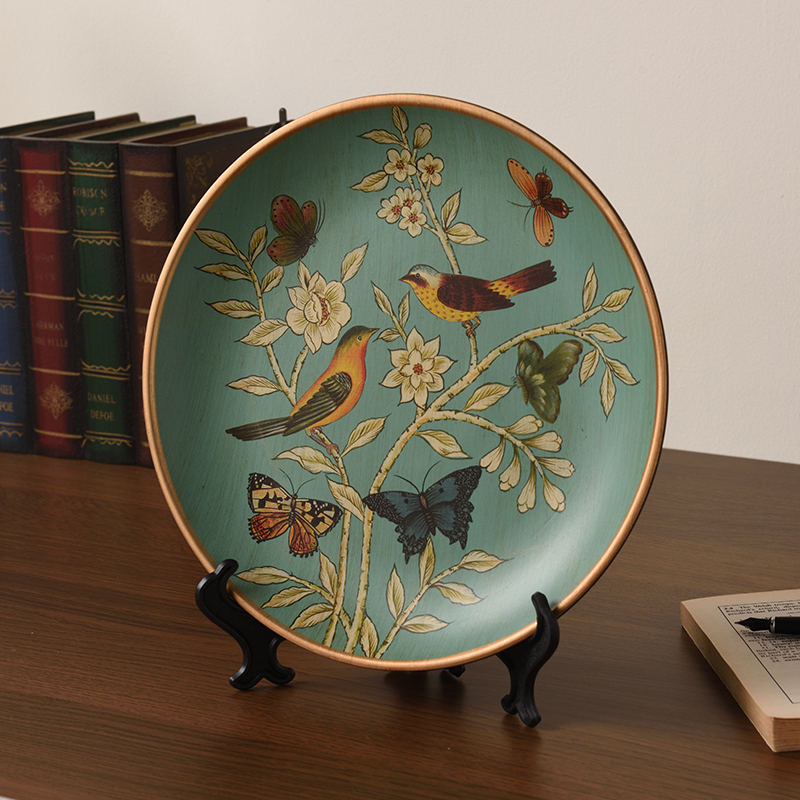 Tilapia-style country ceramic decorative plate decoration plate display plate Living room model room entrance decoration decoration