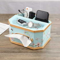 American tissue box living room household multifunctional drawing box European retro paper box simple remote control storage box