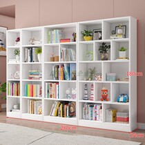 Solid wood eco-board Easy bookcase white shelve Nordic Wind storage cabinet leaning against wall