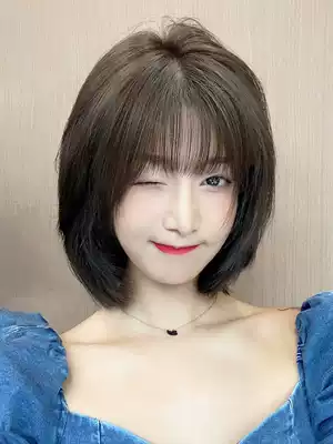 Wig female short hair net red Lolita clavicle hair long hair wig round face wave head girl full head cover