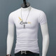 Camiseta de manga corta con cuello redondo para hombre, informal, juvenil, de verano, talla grande, media manga, algodón puro, estilo coreano, camisa con fondo, camiseta superior de moda