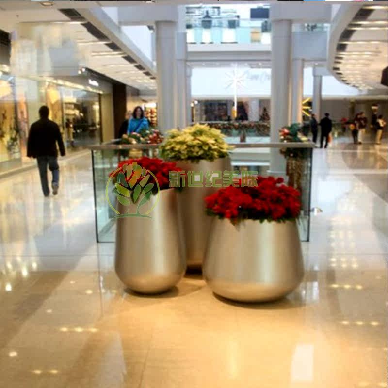 Mall Decoration Flower Bowl Glass Fiber Flower Pot Combined Drum Florator Outdoor Beauty Chen Garden Forest Landscape Art Great Flowers