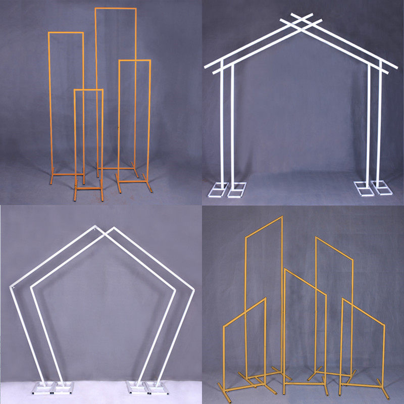 New Wedding Props Iron Art Geometric Screen Road Leading Wedding Stage Decorative Pendulum SOLID RECTANGULAR ARCH SHELF-TAOBAO