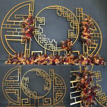 New wedding fragrance screen wedding stage background decoration wrought iron Chinese style Chinese props carving screen