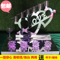 New wedding props one stone champagne tower Candlestick dual-purpose stage layout champagne wedding supplies wine tower