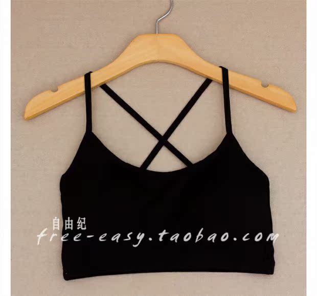 Lưng đeo chéo đeo vai dây đeo ngực Kiểu dây ngắn kiểu áo vest thể thao hàng đầu Đồ lót có đệm ngực áo lót nữ mút dày