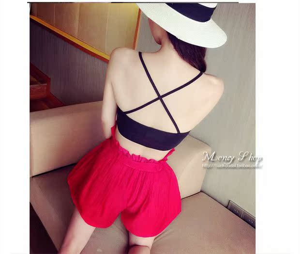 Lưng đeo chéo đeo vai dây đeo ngực Kiểu dây ngắn kiểu áo vest thể thao hàng đầu Đồ lót có đệm ngực áo lót nữ mút dày
