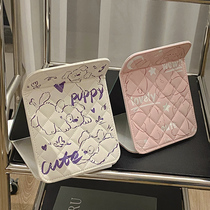 High-looking small mirror folding makeup mirror home portable student dormitory table top makeup mirror can stand