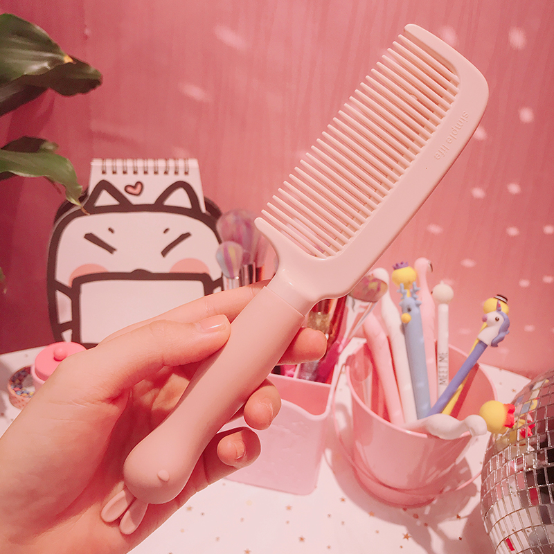 Cartoon student girl comb curly hair comb straight hair long hair airbag comb Household plastic massage hair straight hair comb
