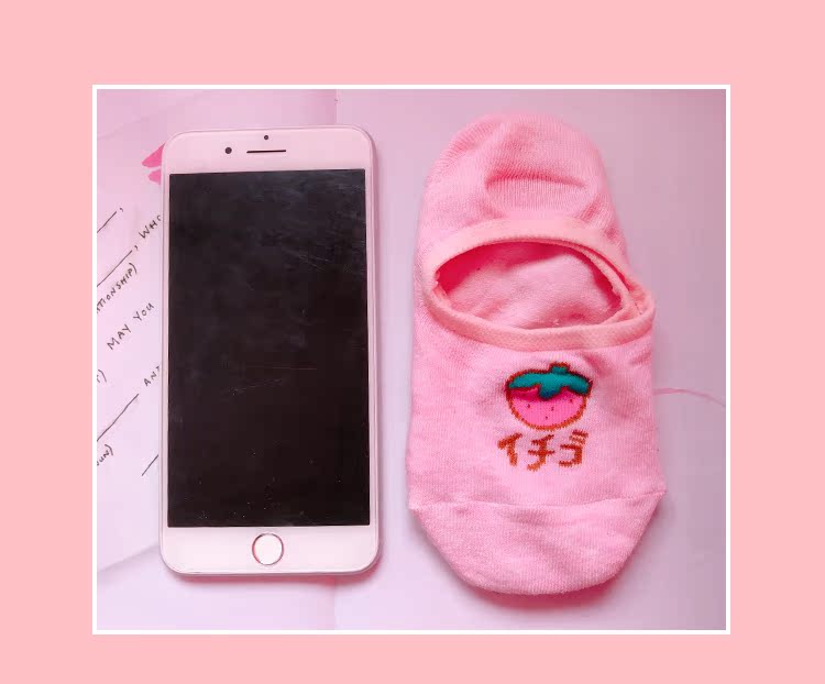 Vớ nữ Hàn Quốc phiên bản nông cạn miệng thuyền vô hình vớ cotton dễ thương trái cây mùa hè thoải mái thoáng khí thấp để giúp vớ vớ