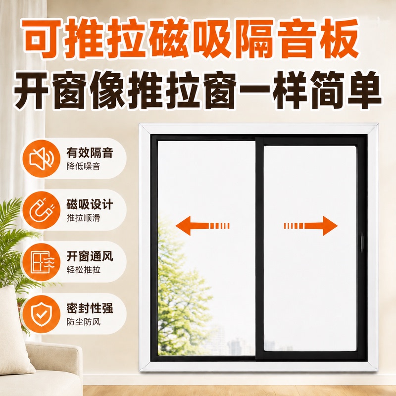 Push-Pull Magnetic Soundproof Panels, Soundproof Panels That Require No Drilling for Installation, Window Soundproofing Magic Tool, Highway Noise Reduction Push-Pull Magnetic Soundproof Panels, Soundproof Panels That Require No Drilling for Installation, Window Soundproofing Magic Tool, Highway Noise Reduction