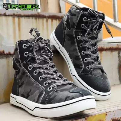 Hong Kong Tiger Locomotive Cycling Shoes City Commuter Leisure Short Boots Anti-fall Breathable Riding Boots Couple Shoes