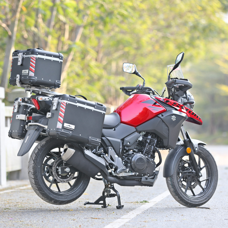 LOBOO Luobu locomotive three-box modification is suitable for Haojue Suzuki DL250 side box quick release aluminum alloy tail box