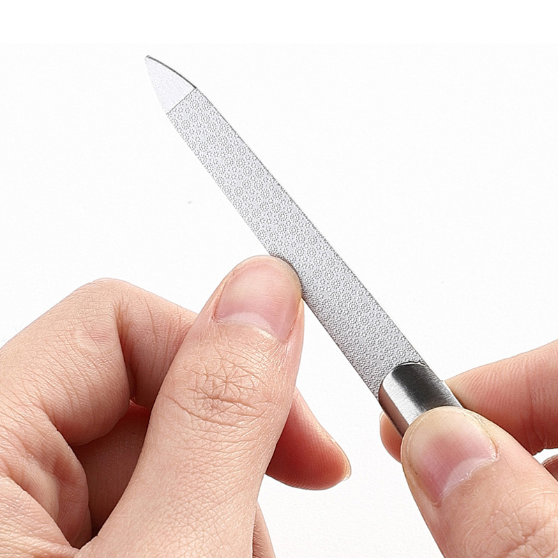 Double sided stainless steel nail filing strips sharp mealnail polish nail polish nail polish filing knife portable frosted household