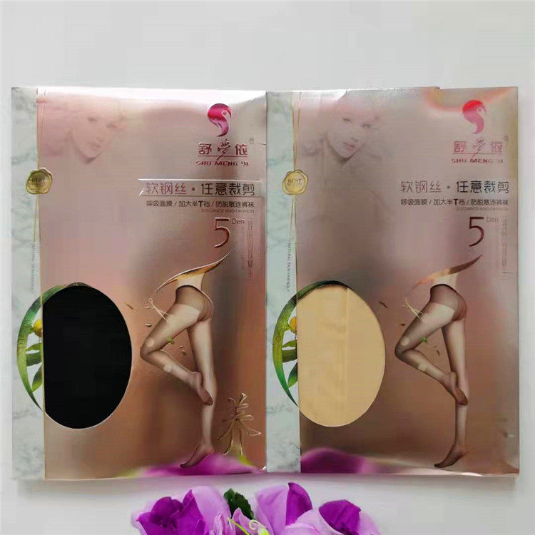 6 pairs of summer women's solid color random cut regular soft black skin tone shaping beautiful legs sexy pantyhose