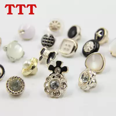 TTT shirt small button plastic men's and women's sweater button collar high feet fashion black gold decorative small button